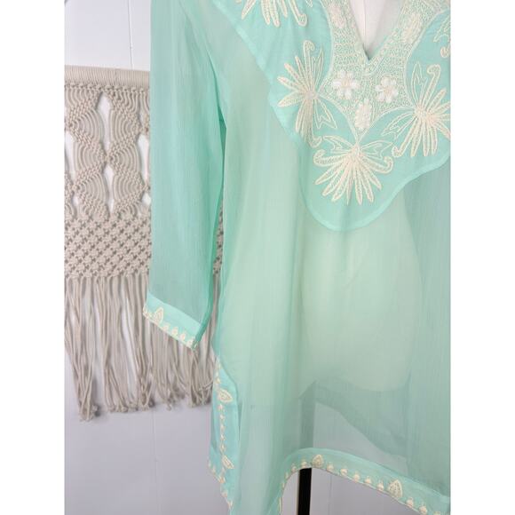 NWT Soft Surroundings Tamara Tunic Top Size Small Teal Turquoise - Picture 4 of 10